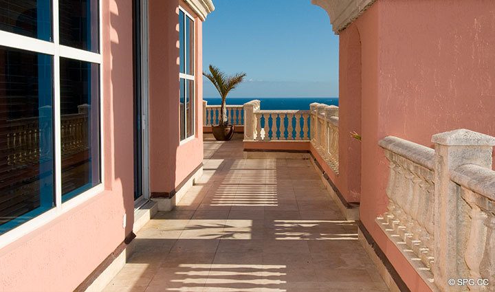 Grand Terrace at Luxury Oceanfront Residence at 25D, Tower II, The Palms Condominium, 2110 North Ocean Boulevard, Fort Lauderdale Beach, Florida 33305, Luxury Seaside Condos , The Palms Tower Ii