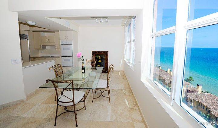 Dining Area, Residence 15E, The Palms, Tower I,  luxury oceanfront condo, 2100 North Ocean Boulevard, Fort Lauderdale Beach, Florida 33305, Luxury Waterfront Condos