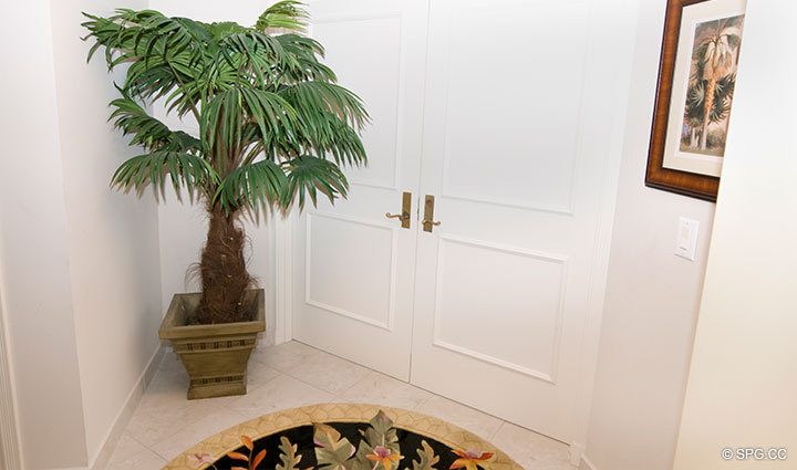 Private Foyer at Luxury Oceanfront Residence 6D, Tower I, The Palms Condominiums, 2100 North Ocean Boulevard, Fort  Lauderdale Beach, Florida 33305, Luxury Seaside Condos