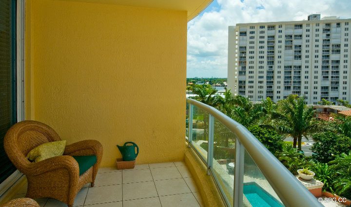 View from Terrace at Luxury Oceanfront Residence 7A, Tower II, The Palms Condominiums, 2110 North Ocean Boulevard, Fort Lauderdale Beach, Florida 33305, Luxury Seaside Condos