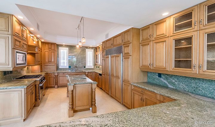 Kitchen inside Oceanfront Villa 7 at The Palms, Luxury Oceanfront Condominiums Fort Lauderdale, Florida 33305