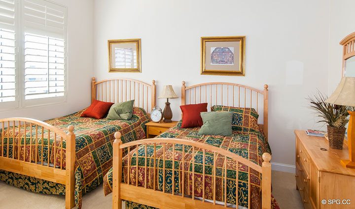 Guest Bedroom in Residence 508 at Bellaria, Luxury Oceanfront Condominiums in Palm Beach, Florida 33480.