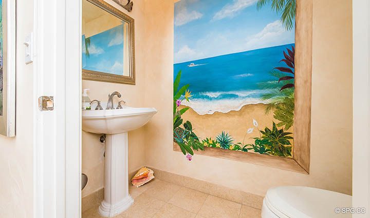 Powder Room in Residence 12A/D, Tower I at The Palms, Luxury Oceanfront Condominiums Fort Lauderdale, Florida 33305