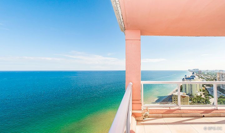 Terrace Views from Residence 22B, Tower II at The Palms, Luxury Oceanfront Condominiums Fort Lauderdale, Florida 33305