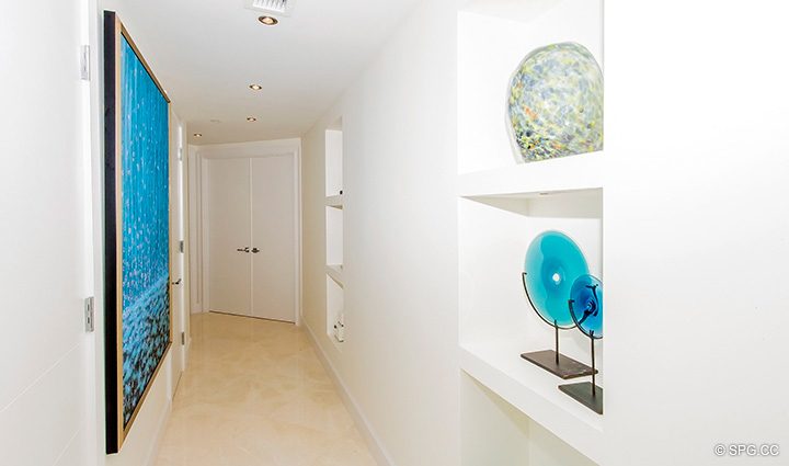 Hall inside Residence 5D, Tower I at The Palms, Luxury Oceanfront Condominiums Fort Lauderdale, Florida 33305