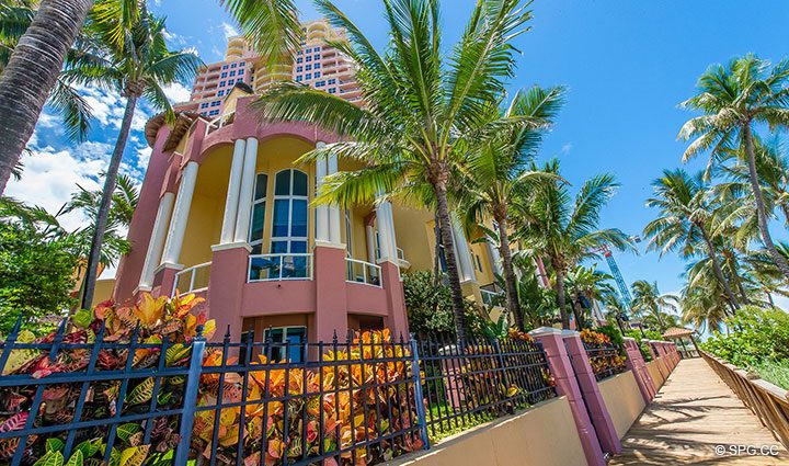 Beachfront Boardwalk View of Oceanfront Villa 5 at The Palms, Luxury Oceanfront Condominiums Fort Lauderdale, Florida 33305