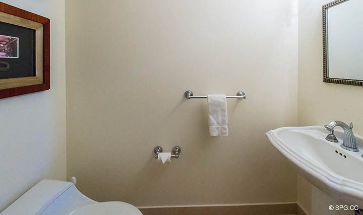 Powder Room inside Residence 10D, Tower II at The Palms, Luxury Oceanfront Condominiums Fort Lauderdale, Florida 33305
