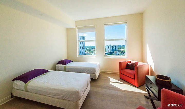 Guest Bedroom inside Residence 10D, Tower II at The Palms, Luxury Oceanfront Condominiums Fort Lauderdale, Florida 33305