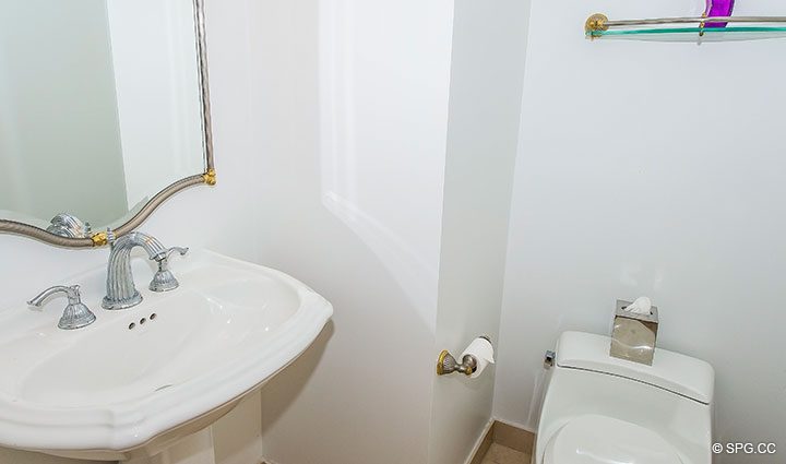 Powder Room inside Residence 22B, Tower II at The Palms, Luxury Oceanfront Condominiums Fort Lauderdale, Florida 33305