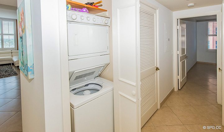 Laundrt Area inside Residence 8B, Tower I at The Palms, Luxury Oceanfront Condominiums Fort Lauderdale, Florida 33305