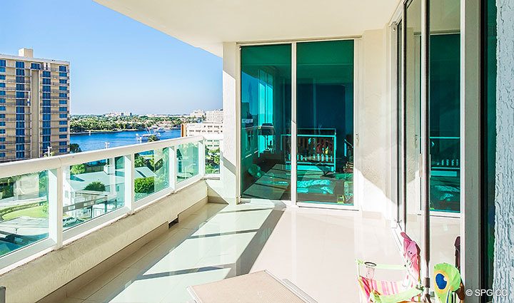 Intracoastal Terrace for Residence 803 at Las Olas Beach Club, Luxury Oceanfront Condos in Fort Lauderdale, Florida 33316.