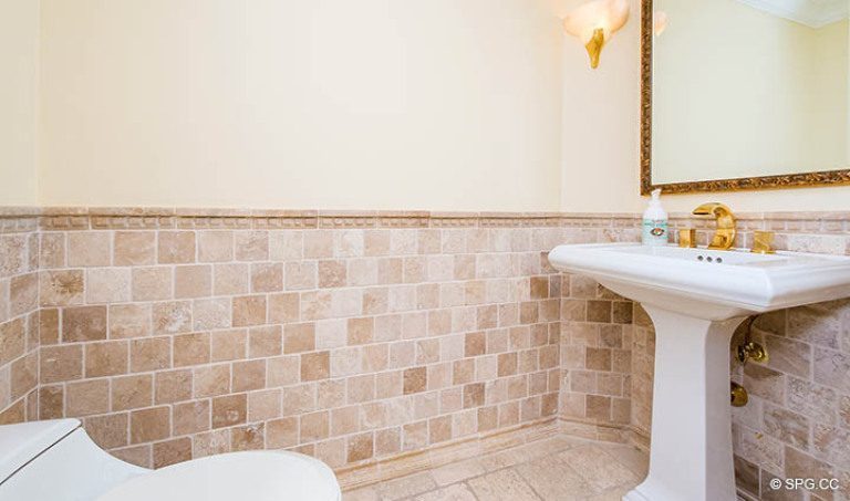 Powder Room inside Residence 12D, Tower I at The Palms, Luxury Oceanfront Condominiums Fort Lauderdale, Florida 33305