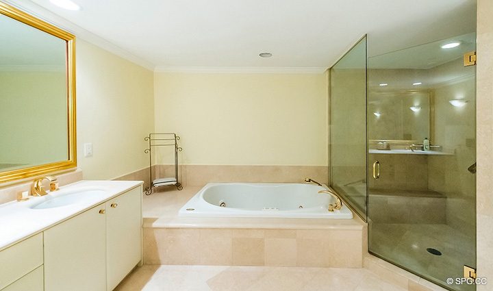 Master Bathroom inside Residence 12A/D, Tower I at The Palms, Luxury Oceanfront Condominiums Fort Lauderdale, Florida 33305