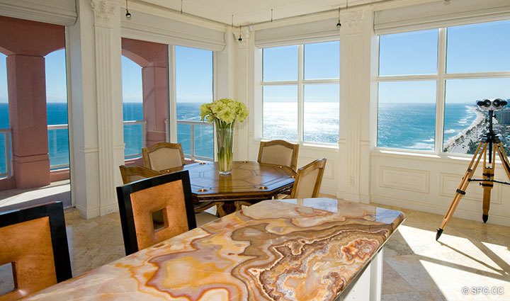 Living Area at Luxury Oceanfront Residence 26D, Tower I, The Palms Condominium, 2100 North Ocean Boulevard, Fort Lauderdale Beach, Florida 33305, Luxury Seaside Condos