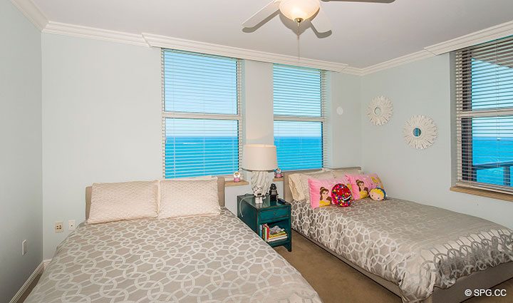 Guest Room inside Residence 17B, Tower II at The Palms, Luxury Oceanfront Condos in Fort Lauderdale, Florida 33305.