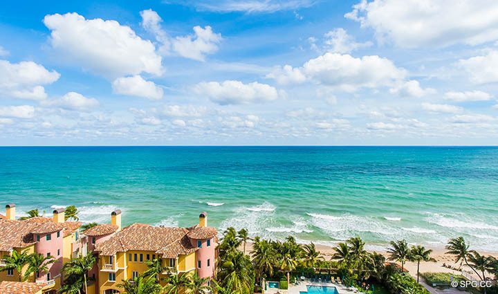 Living Room Terrace Views from Residence 12A/D, Tower I at The Palms, Luxury Oceanfront Condominiums Fort Lauderdale, Florida 33305