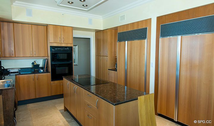 Kitchen at Luxury Oceanfront Residence 28A, Tower II, The Palms Condominiums, 2110 North Ocean Boulevard, Fort Lauderdale Beach, Florida 33305, Luxury Seaside Condos