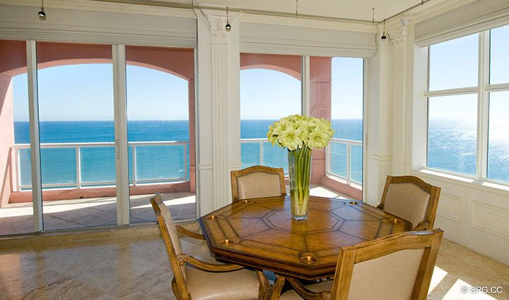 View from Living Area at Luxury Oceanfront Residence 26D, Tower I, The Palms Condominium, 2100 North Ocean Boulevard, Fort Lauderdale Beach, Florida 33305, Luxury Seaside Condos