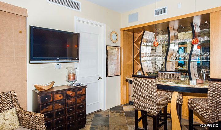 Custom Cabana Bar in Oceanfront Villa 1 at The Palms, Luxury Oceanfront Condominiums Fort Lauderdale, Florida 33305