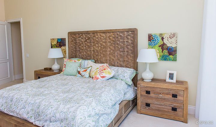 Guest Bedroom inside Penthouse 4 at Bellaria, Luxury Oceanfront Condominiums in Palm Beach, Florida 33480.
