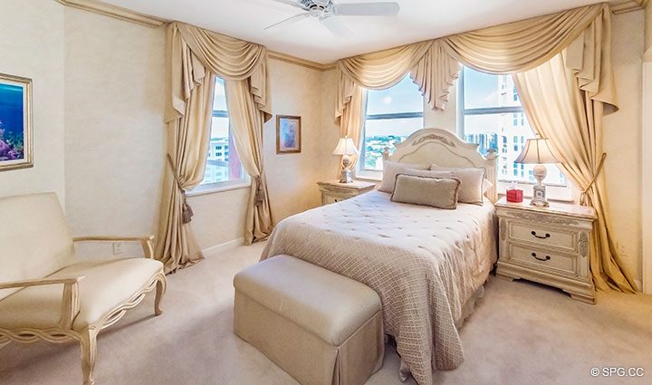Guest Bedroom inside Residence 18B, Tower I at The Palms, Luxury Oceanfront Condominiums Fort Lauderdale, Florida 33305