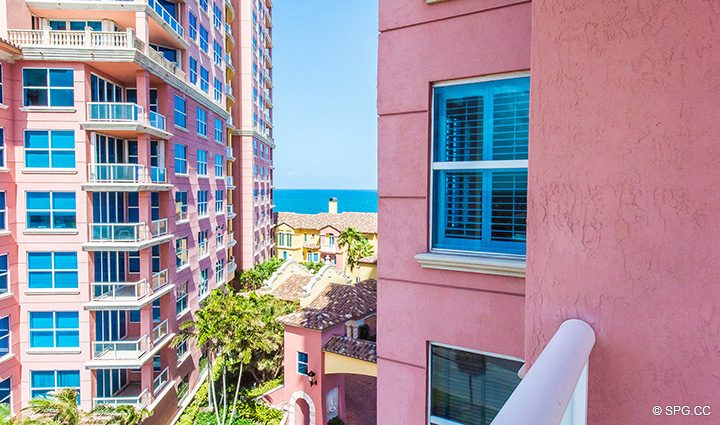 Partial Ocean View from Residence 8B, Tower I at The Palms, Luxury Oceanfront Condominiums Fort Lauderdale, Florida 33305