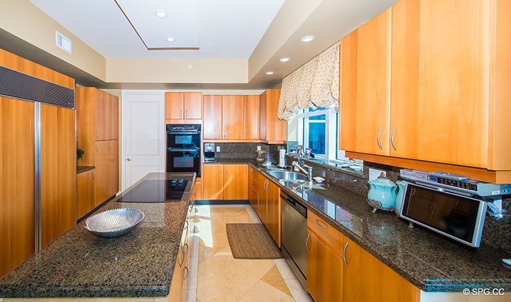 Spacious Kitchen inside Penthouse Residence 27D, Tower II at The Palms, Luxury Oceanfront Condos in Fort Lauderdale, Florida, 33305