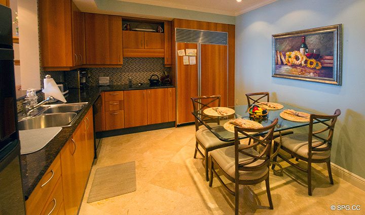 Kitchen at Luxury Oceanfront Residence 21A, Tower II, The Palms Condominiums, 2110 North Ocean Boulevard, Fort Lauderdale Beach, Florida 33305, Luxury Seaside Condos 