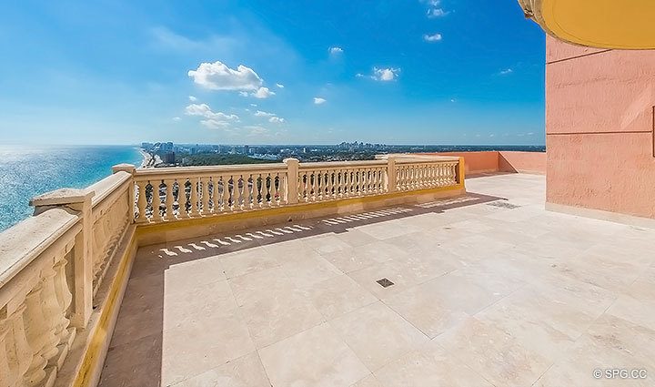 Massive Full Wrap-Around Terrace for Grand Penthouse 28A, Tower I at The Palms, Luxury Oceanfront Condominiums in Fort Lauderdale, Florida 33305.