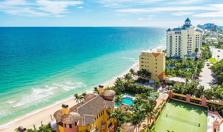 Southeast Terrace View from Residence 17D, Tower II at The Palms, Luxury Oceanfront Condominiums Fort Lauderdale, Florida 33305
