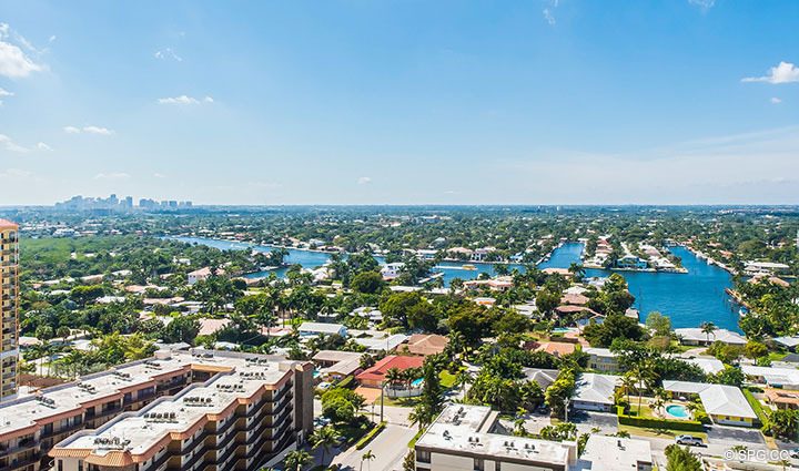 Intracoastal Views from Residence 20E, Tower 2 at The Palms, Luxury Oceanfront Condominiums Fort Lauderdale, Florida 33305