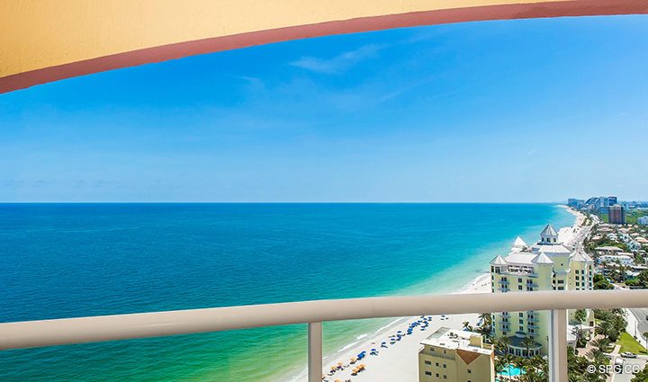 Terrace View from Residence 24A, Tower II at The Palms, Luxury Oceanfront Condominiums Fort Lauderdale, Florida 33305