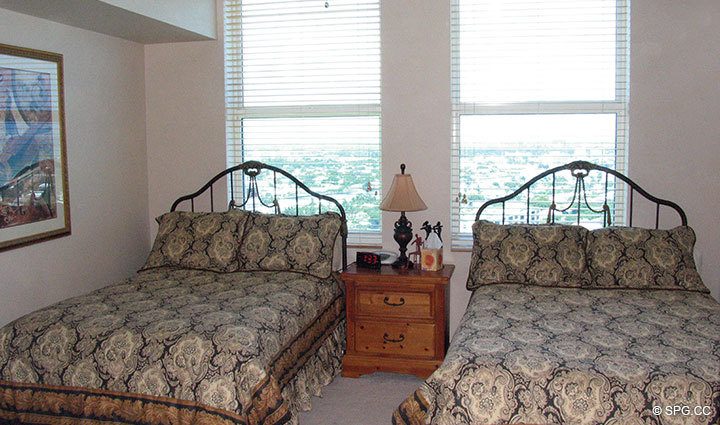 Bedroom at Luxury Oceanfront Residence 21D, Tower II, The Palms Condominiums, 2110 North Ocean Boulevard, Fort Lauderdale Beach, Florida 33305, Luxury Seaside Condos