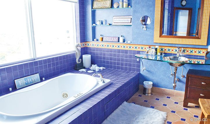 Bathroom, Luxury Oceanfront Residence 20E, Tower I at The Palms Condominium, 2100 North Ocean Boulevard, Fort Lauderdale Beach, Florida 33305, Luxury Seaside Condo