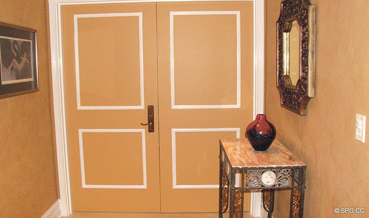Entrance Way at Luxury Oceanfront Residence 20D, Tower II, The Palms Condominium, 2110 North Ocean Boulevard, Fort Lauderdale Beach, Florida 33305, Luxury Seaside Condos, The Palms located in Fort Lauderdale