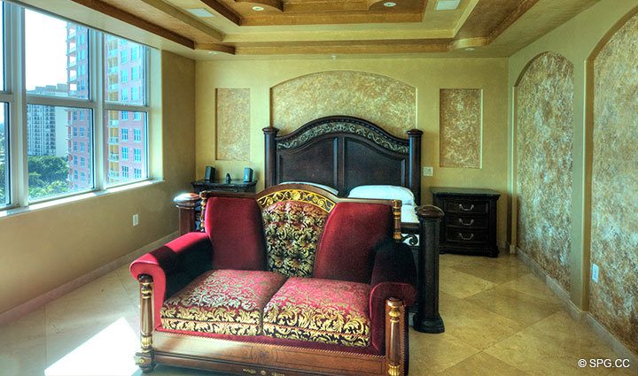 Master Suite at Luxury Oceanfront Residence 10B, Tower II, The Palms Condominium, 2110 North Ocean Boulevard, Fort Lauderdale Beach, Florida 33305, Luxury Seaside Condos