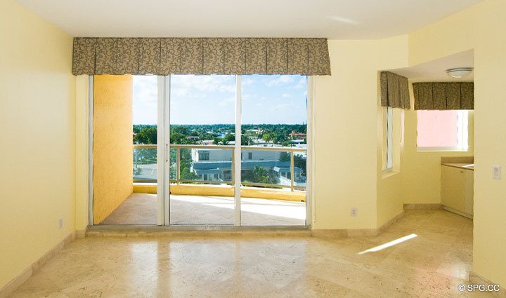 Den at Luxury Oceanfront Residence 6A, Tower I, The Palms Condominiums, 2100 North Ocean Boulevard, Fort Lauderdale Beach, Florida 33305, Luxury Seaside Condos