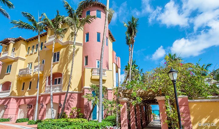 Two Car Garage and Entry into Oceanfront Villa 7 at The Palms, Luxury Oceanfront Condominiums Fort Lauderdale, Florida 33305