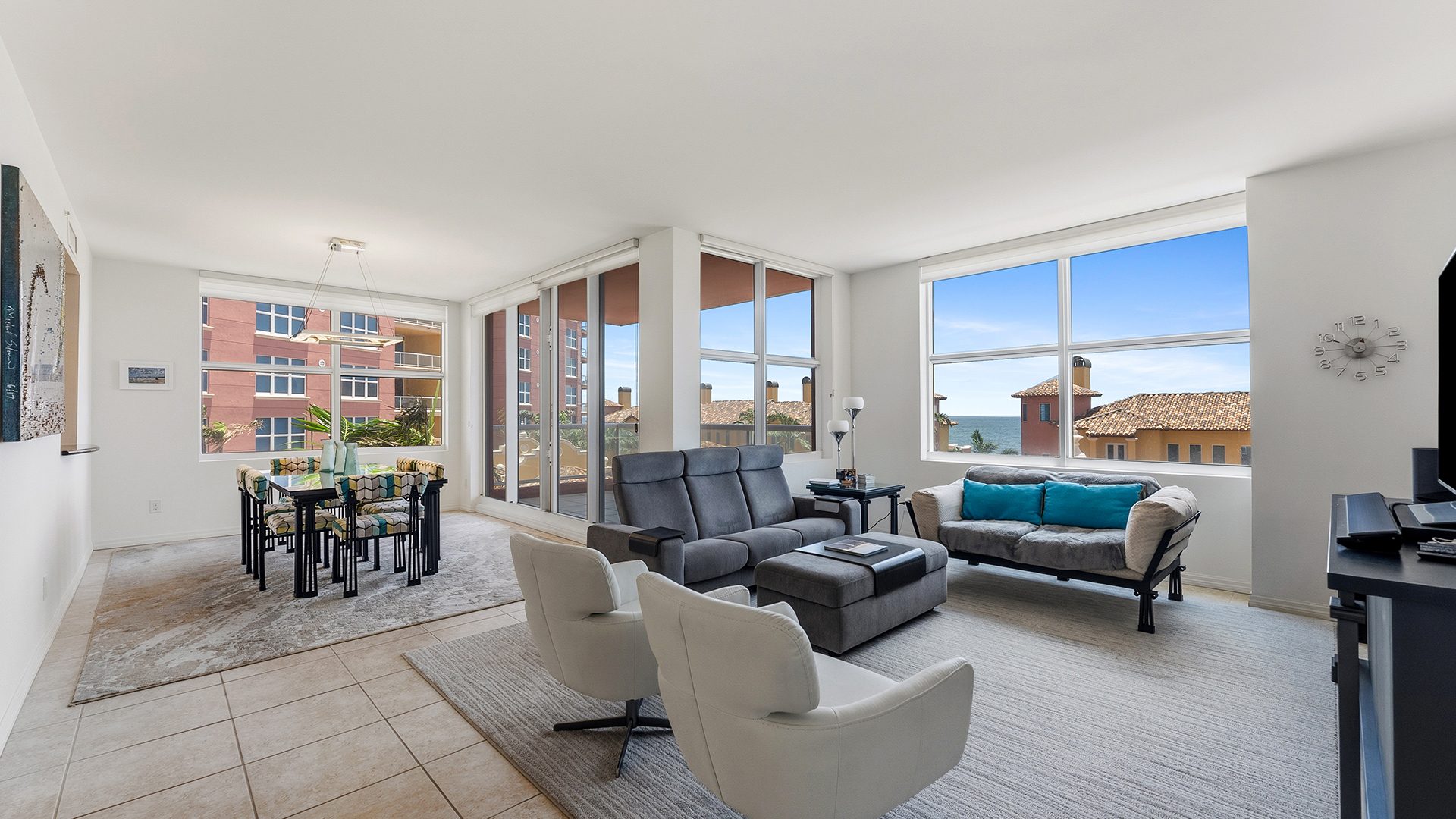 Living Room Inside Residence 6C, Tower I at The Palms, Luxury Oceanfront Condominiums Fort Lauderdale, Florida 33305