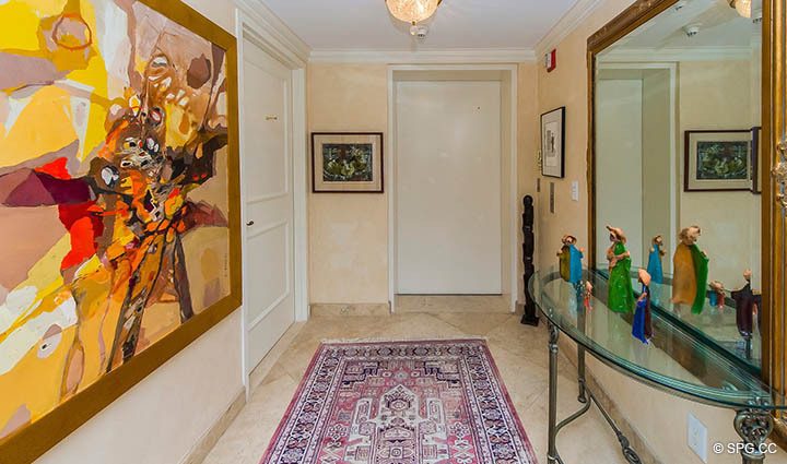 One of Two Private Elevator Landings in Residence 12A/D, Tower I at The Palms, Luxury Oceanfront Condominiums Fort Lauderdale, Florida 33305