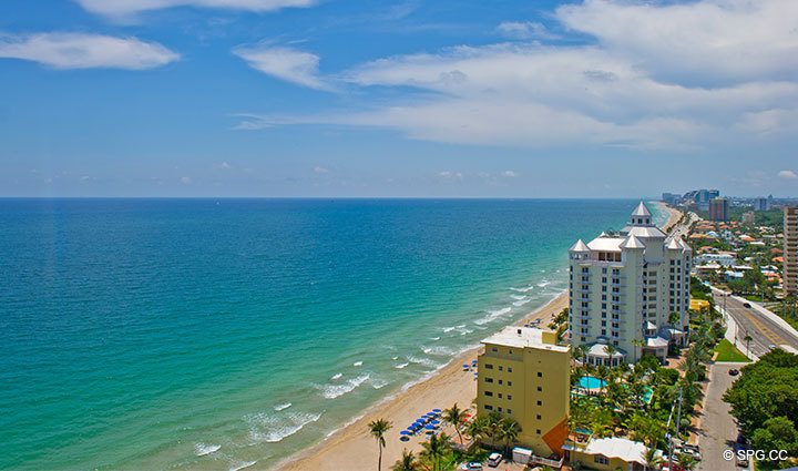 View to South at Luxury Oceanfront Residence 21A, Tower II, The Palms Condominiums, 2110 North Ocean Boulevard, Fort Lauderdale Beach, Florida 33305, Luxury Seaside Condos 