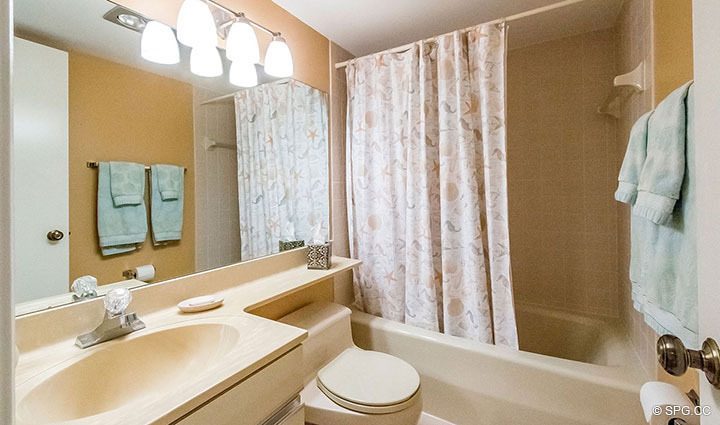 Guest Bathroom inside Residence 214 at The Concordia West, Luxury Waterfront Condos in Palm Beach, Florida 33480