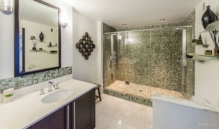 Master Bathroom inside Penthouse 10 at Sian Ocean Residences, Luxury Oceanfront Condominiums Hollywood Beach, Florida 33019