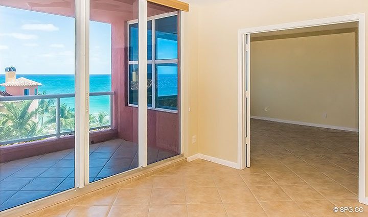 Unfurnished Terrace Access in Residence 7C, Tower I at The Palms, Luxury Oceanfront Condominiums, 2100 North Ocean Boulevard, Fort Lauderdale, Florida 33305