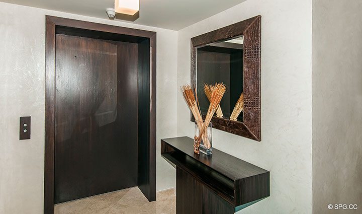 Private Elevator Landing for Residence 11B, Tower I at The Palms, Luxury Oceanfront Condominiums Fort Lauderdale, Florida 33305