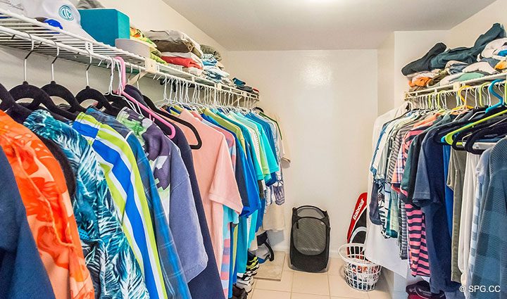 Large Walk-In Closet inside Residence 214 at The Concordia West, Luxury Waterfront Condos in Palm Beach, Florida 33480