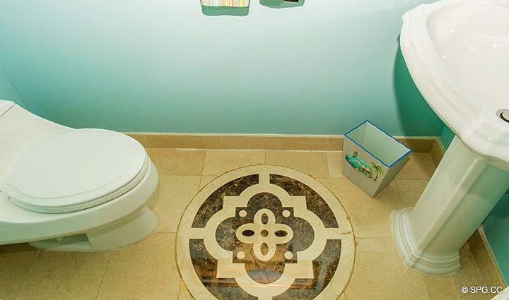 Powder Room inside Residence 17D, Tower II at The Palms, Luxury Oceanfront Condominiums Fort Lauderdale, Florida 33305