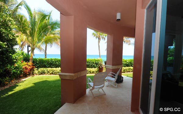 Private Garden on the beach - Oceanfront Villa VI, The Palms luxury oceanfront condo, 2130 North Ocean Boulevard, Fort Lauderdale Beach, Florida 33305