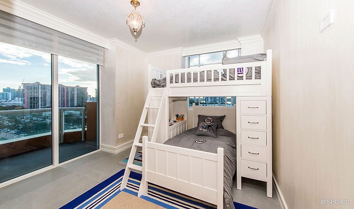Guest Bedroom with Terrace Access in Residence 1106 at Acqualina, Luxury Oceanfront Condominiums in Sunny Isles Beach, Florida 33160
