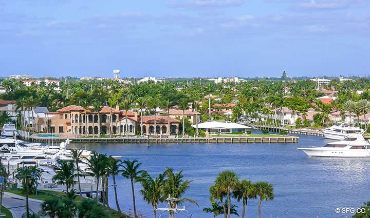 Intracoastal Terrace Views from Residence 803 at Las Olas Beach Club, Luxury Oceanfront Condos in Fort Lauderdale, Florida 33316.